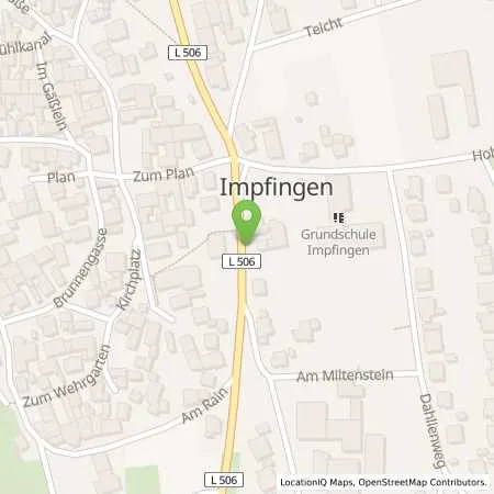 Standortübersicht der Tankstelle BAGeno Raiffeisen eG in 97947 Grünsfeld