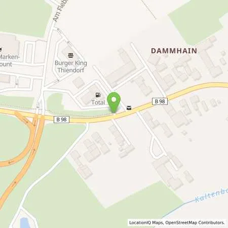 Standortübersicht der Tankstelle TOTAL Station in 01561 Thiendorf