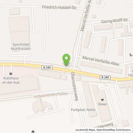 Standortübersicht der Autogas (LPG) Tankstelle: Honsel Tankstelle in 99974, Mühlhausen