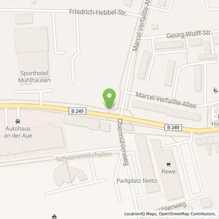 Standortübersicht der Tankstelle Honsel Tankstelle in 99974 Mühlhausen