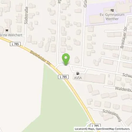Standortübersicht der Tankstelle AVIA Servicestation Franz Zülke in 33824 Werther
