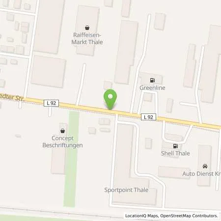 Standortübersicht der Tankstelle GULF Tankstelle Thale in 06502 Thale