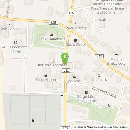 Standortübersicht der Tankstelle Team Autohof Satrup in 24986 Satrup