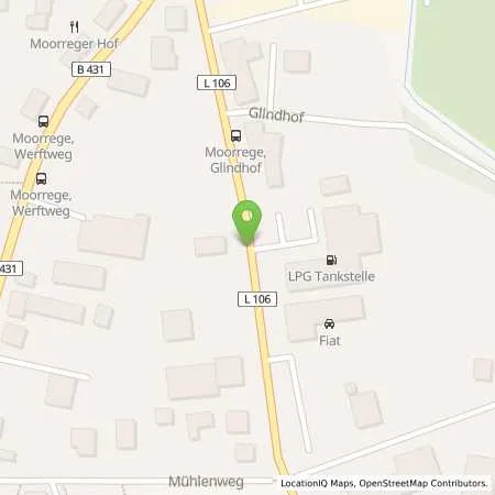 Standortübersicht der Tankstelle Auto Wulff Team in 25436 Moorrege