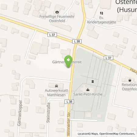 Standortübersicht der Tankstelle HEM Tankstelle in 25872 Ostenfeld