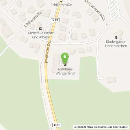 Standortübersicht der Tankstelle Autohaus Wangerland in 26434 Wangerland (Hohenkirchen)