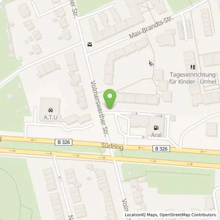 Standortübersicht der Tankstelle ARAL-Center in 40221 Düsseldorf