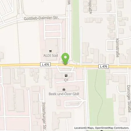 Standortübersicht der Tankstelle Q1 Tankstelle in 40670 Meerbusch