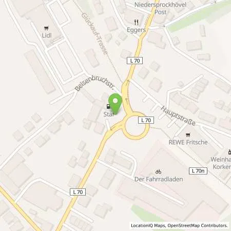 Standortübersicht der Tankstelle STAR Tankstelle in 45549 Sprockhövel
