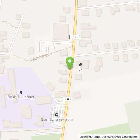 Standortübersicht der Autogas (LPG) Tankstelle: Q1 Tankstelle in 49328, Melle-Buer