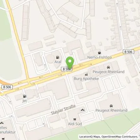 Standortübersicht der Tankstelle Aral Tankstelle in 51067 Köln