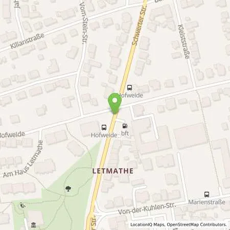 Standortübersicht der Tankstelle BFT Station in 58642 Iserlohn (Letmathe)