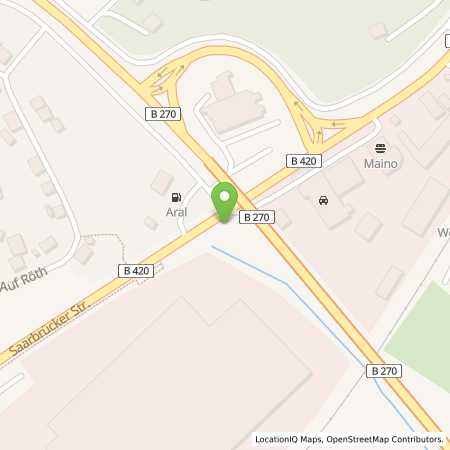 Standortübersicht der Autogas (LPG) Tankstelle: Aral Tankstelle Roland Preis in 67742, Lauterecken