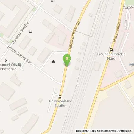 Standortübersicht der Tankstelle Rheingaspartner Autohaus Saxonia Voit GmbH in 09120 Chemnitz