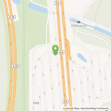 Standortübersicht der Tankstelle BAB-Tankstelle Nürnberg-Feucht West (OMV) in 90537 Feucht