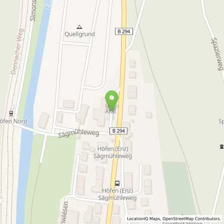 Standortübersicht der Tankstelle Aral Tankstelle in 75339 Höfen