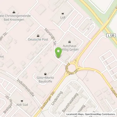 Standortübersicht der Tankstelle Willigs GTR-Tankhof, bft-Station in 79189 Bad Krozingen