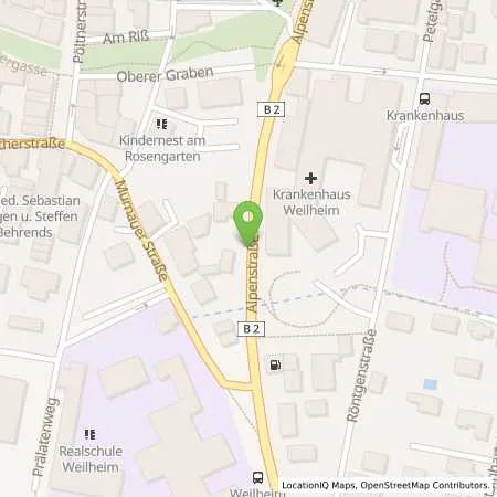 Standortübersicht der Tankstelle PINOIL in 82362 Weilheim