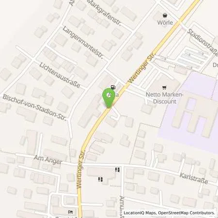 Standortübersicht der Tankstelle AVIA-Station L. Schäffler in 86441 Zusmarshausen