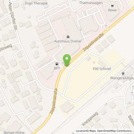Standortübersicht der Tankstelle BFT Tankstelle / Autohaus Dreher in 88239 Wangen