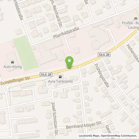 Standortübersicht der Tankstelle Avia Tankstelle in 89415 Lauingen