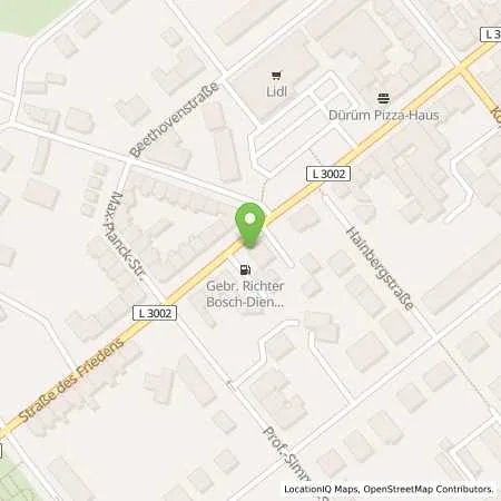 Standortübersicht der Tankstelle Gebrüder Richter Bosch Dienst GmbH in 07548 Gera