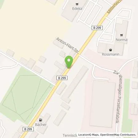 Standortübersicht der Tankstelle AVIA Tankstelle Bächer in 95652 Waldsassen