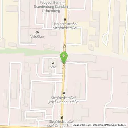 Standortübersicht der Tankstelle Star Tankstelle in 10365 Berlin (Lichtenberg)