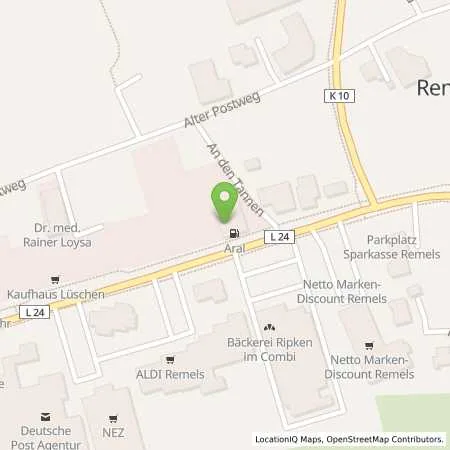 Standortübersicht der Tankstelle Aral Tankstelle in 26670 Uplengen (Remels)