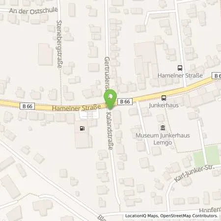 Standortübersicht der Tankstelle Westfalen-Tankstelle in 32657 Lemgo