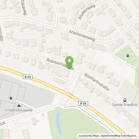 Standortübersicht der Tankstelle Tankstelle Reinhard Gosejohann in 33106 Paderborn-Sande