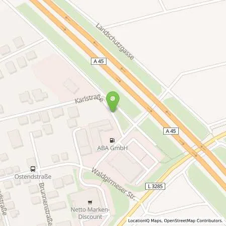 Standortübersicht der Tankstelle ABA GmbH (Tankautomat) in 35584 Wetzlar (Naunheim)