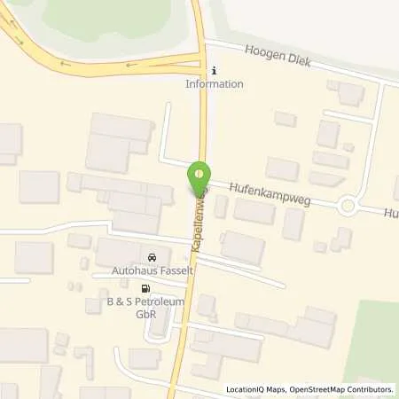 Standortübersicht der Tankstelle B & S Petroleum GbR am Autohaus Fasselt (Tankautomat) in 46514 Schermbeck