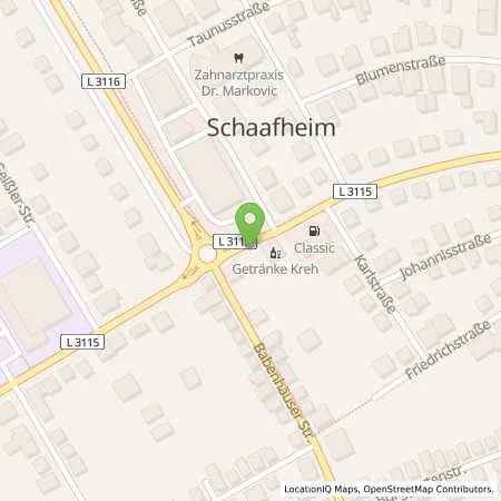 Standortübersicht der Tankstelle Classic Tankstelle in 64850 Schaafheim