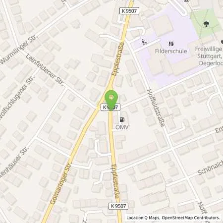 Standortübersicht der Tankstelle OMV Tankstelle in 70597 Stuttgart-Degerloch