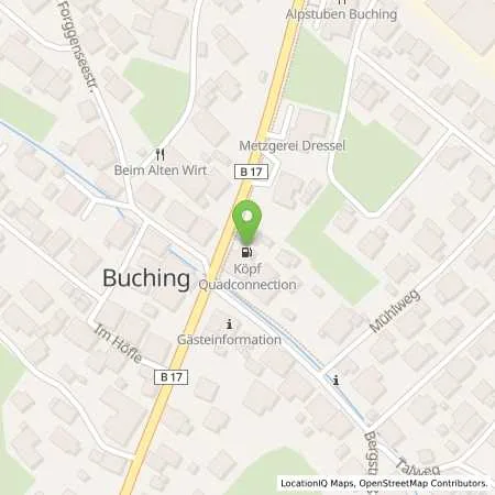 Standortübersicht der Tankstelle Autohaus Armin Kotz (Tankautomat) in 87642 Halblech