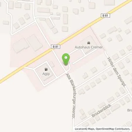 Standortübersicht der Tankstelle Agip Service-Station in 38820 Halberstadt