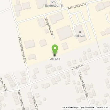 Standortübersicht der Tankstelle MH Gas in 76646 Bruchsal (Helmsheim)
