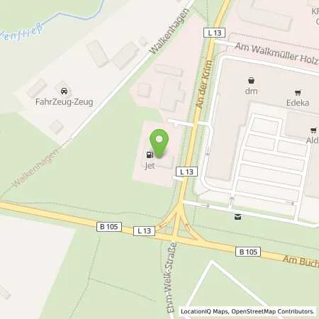 Standortübersicht der Tankstelle JET Tankstelle in 18209 Bad Doberan