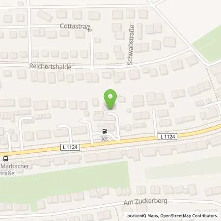 Standortübersicht der Tankstelle JET Tankstelle Thomas Gutekunst in 71642 Ludwigsburg