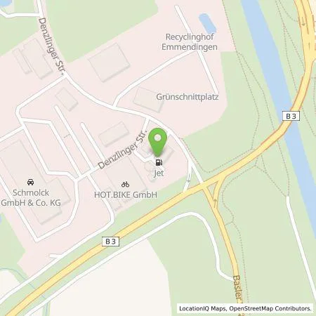 Standortübersicht der Tankstelle Jet in 79312 Emmendingen