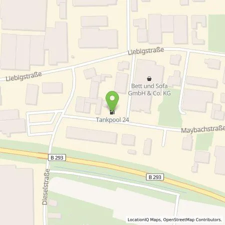 Standortübersicht der Tankstelle Tankpool 24 in 74211 Leingarten