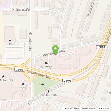 Standortübersicht der Tankstelle Stadtwerke Weinheim in 69469 Weinheim