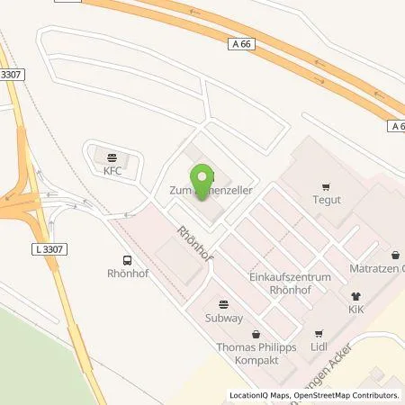 Standortübersicht der Tankstelle TOTAL Tankstelle (Autohof) in 36124 Eichenzell