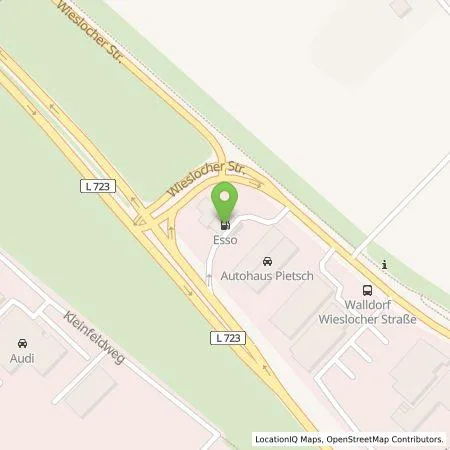 Standortübersicht der Tankstelle Esso in 69190 Walldorf