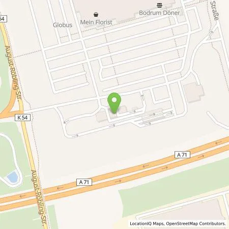 Standortübersicht der Tankstelle GLOBUS in 99095 Erfurt