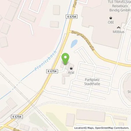 Standortübersicht der Tankstelle Aral in 08056 Zwickau