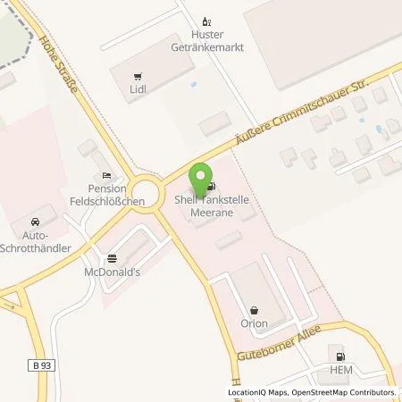 Standortübersicht der Tankstelle Shell in 08393 Meerane