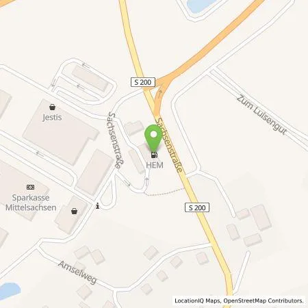 Standortübersicht der Tankstelle HEM in 09244 Lichtenau