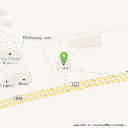 Standortübersicht der Tankstelle TotalEnergies in 06179 Teutschenthal